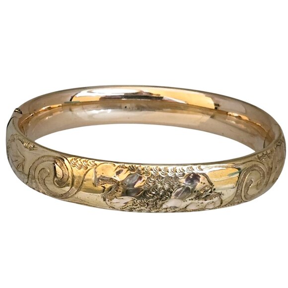 Antique Signed Finberg MFG Elaborate Design Bangle Bracelet (A7402) - Picture 2 of 6